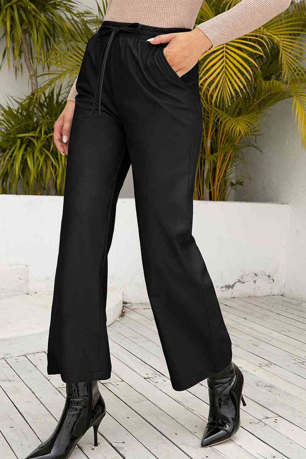 Drawstring Wide Leg Long Pants Bazaarbey