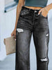 Distressed Straight Leg Jeans Trendsi