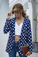 Polka Dot Long Sleeve Blazer Trendsi