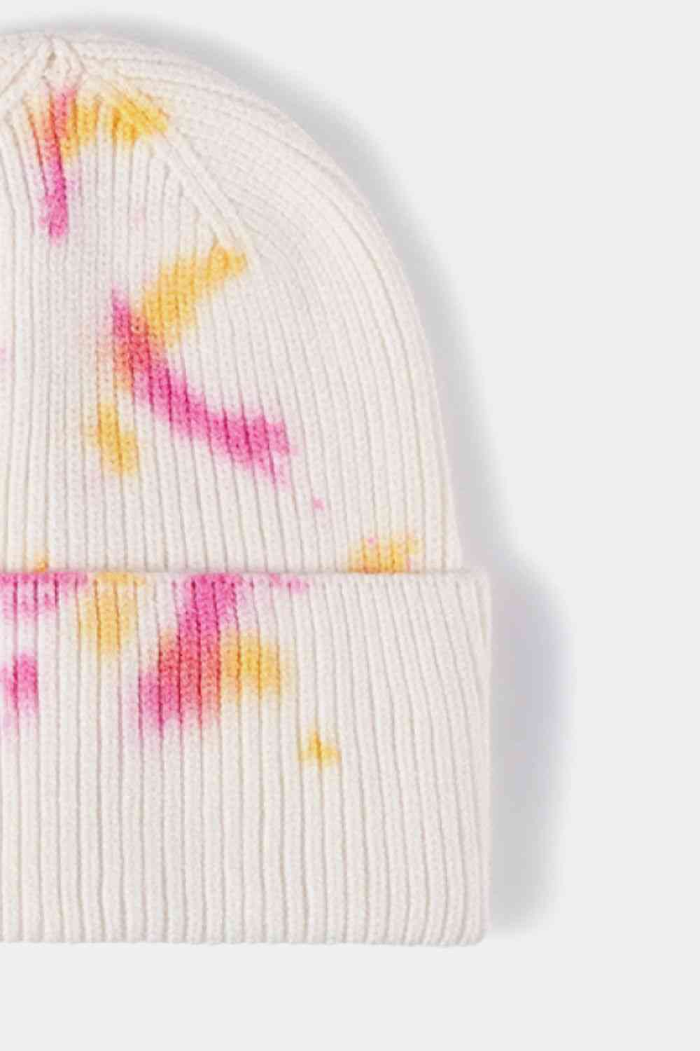 Tie-Dye Cuffed Rib-Knit Beanie Hat Trendsi