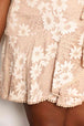  Floral Lace Pompom Detail Tie-Waist Flutter Sleeve Dress Bazaarbey