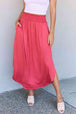  Comfort Princess Full Size High Waist Scoop Hem Maxi Skirt in Hot Pink Trendsi