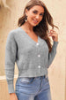 V-Neck Dropped Shoulder Cardigan Trendsi