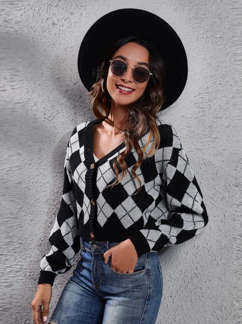  Button Up Long Sleeve Cardigan Trendsi