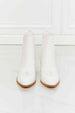 MMShoes Love the Journey Stacked Heel Chelsea Boot in White Trendsi