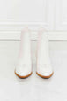 MMShoes Love the Journey Stacked Heel Chelsea Boot in White Trendsi