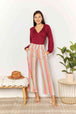  Striped Smocked Waist Pants with Pockets Bazaarbey