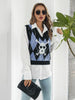 Skull  V-Neck Sweater Vest Trendsi