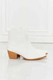 MMShoes Watertower Town Faux Leather Western Ankle Boots in White Trendsi