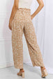 Heimish Right Angle Full Size Geometric Printed Pants in Tan Bazaarbey