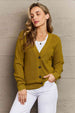    Button Down Cardigan in Chartreuse Trendsi