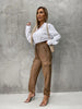 Tied High Waist Pants with Pockets Bazaarbey