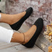 Round Toe Knit Ballet Flats Trendsi