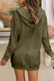 Drawstring Half Zip Hooded Dress -BazaarBey - www.shopbazaarbey.com