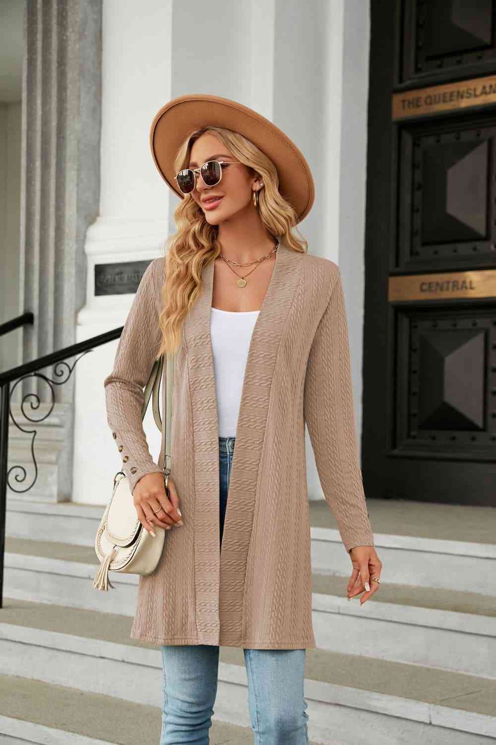 Long Sleeve  Cardigan Trendsi