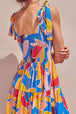 Floral Tie Shoulder Smocked Tiered Dress -BazaarBey - www.shopbazaarbey.com