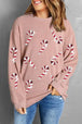  Candy Cane Round Neck Sweatshirt Bazaarbey