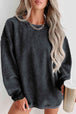 Round Neck Dropped Shoulder Sweatshirt Bazaarbey