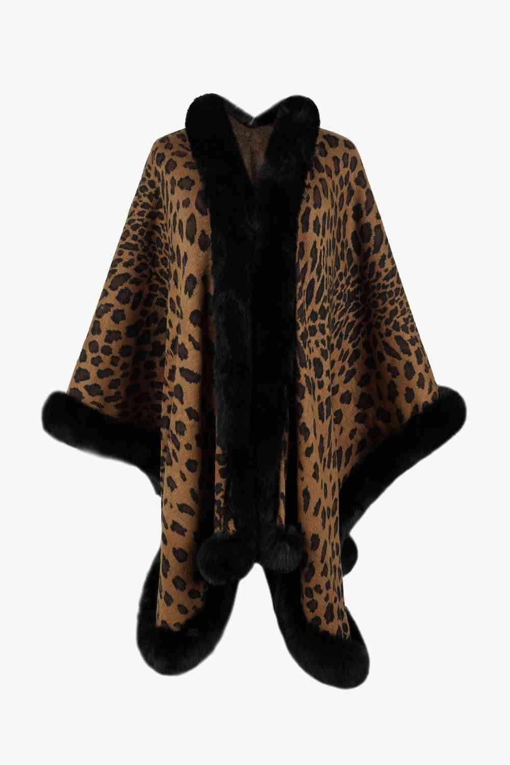 Leopard Open Front Poncho Bazaarbey