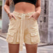 Tie Front Denim Shorts with Pocket Bazaarbey