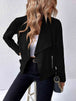 Collared Neck Long Sleeve Jacket Trendsi