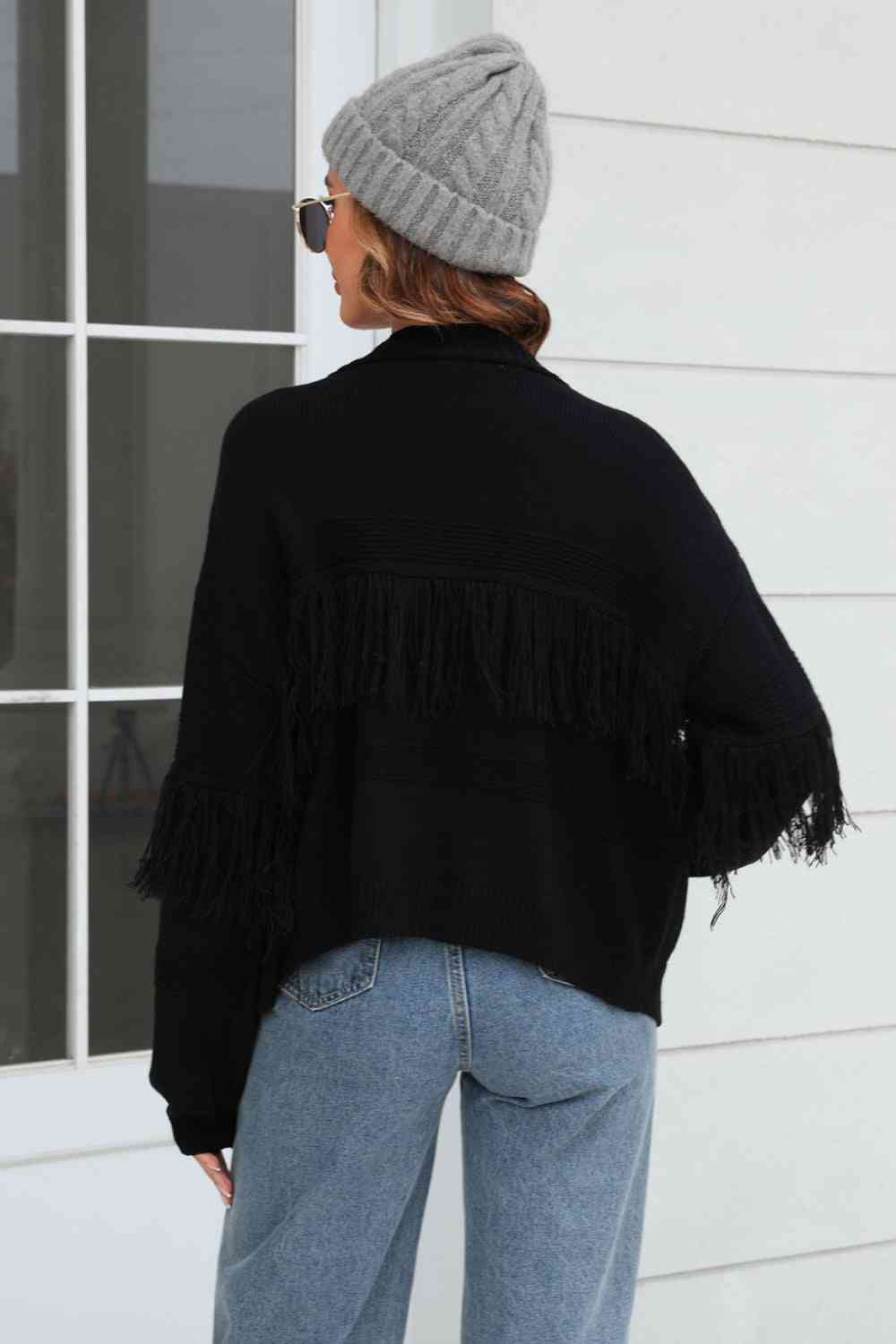   Trim Open Front Cardigan Trendsi