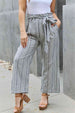  Find Your Path   Waist Striped Culotte Pants Bazaarbey