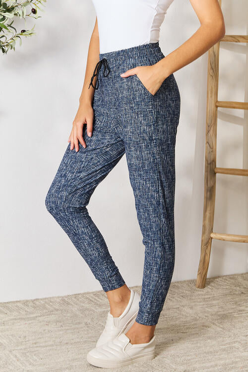  Heathered Drawstring Leggings with Pockets Bazaarbey