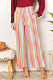  Striped Smocked Waist Pants with Pockets Bazaarbey