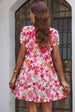 Floral V-Neck Short Sleeve Dress -BazaarBey - www.shopbazaarbey.com