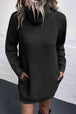 Turtleneck Sweater Dress with Pockets Bazaarbey