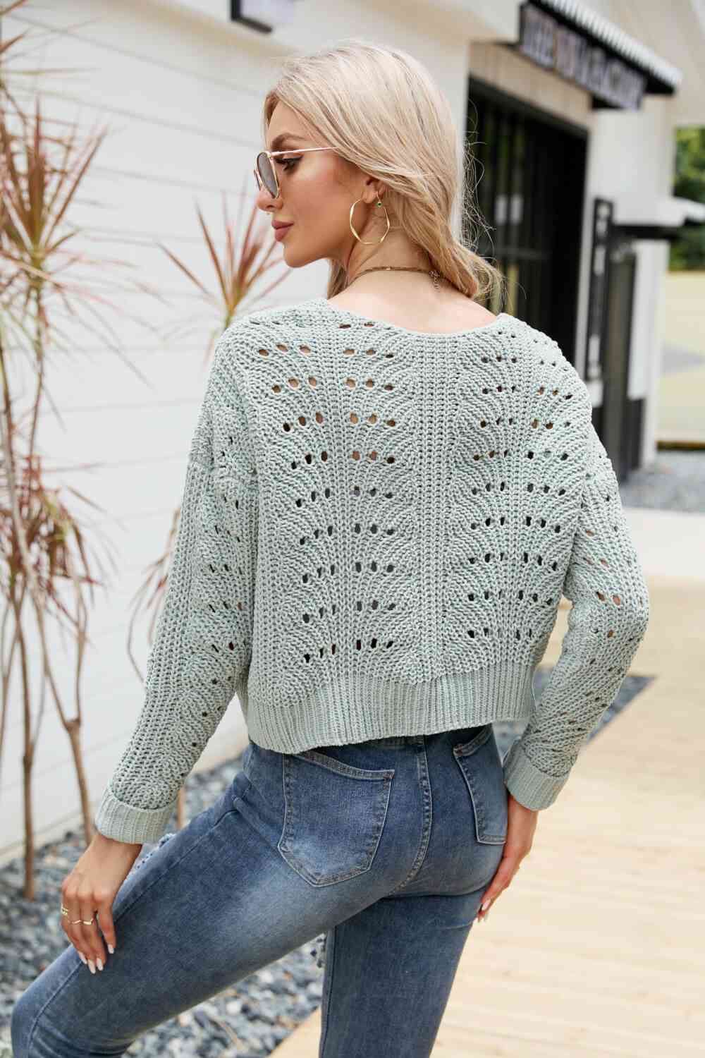  Cuffed Cropped Cardigan Bazaarbey