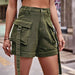 High Waist Denim Cargo Shorts Bazaarbey