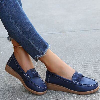 Weave Wedge Heeled Loafers Trendsi