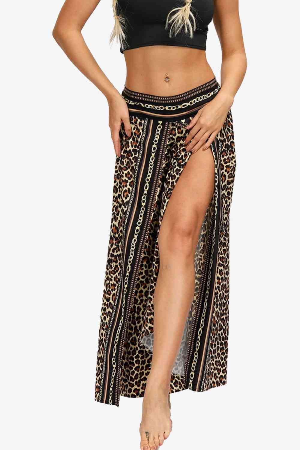 Split Wide Leg Long Pants Bazaarbey