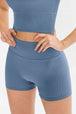 Slim Fit Wide Waistband Sports Shorts Trendsi