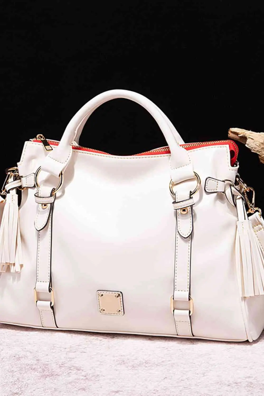 PU Leather Handbag with Tassels Bazaarbey