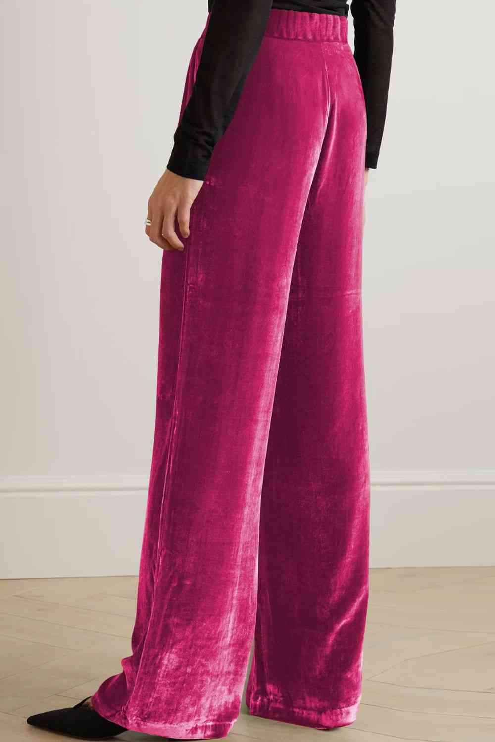  Loose Fit High Waist Long Pants with Pockets Bazaarbey