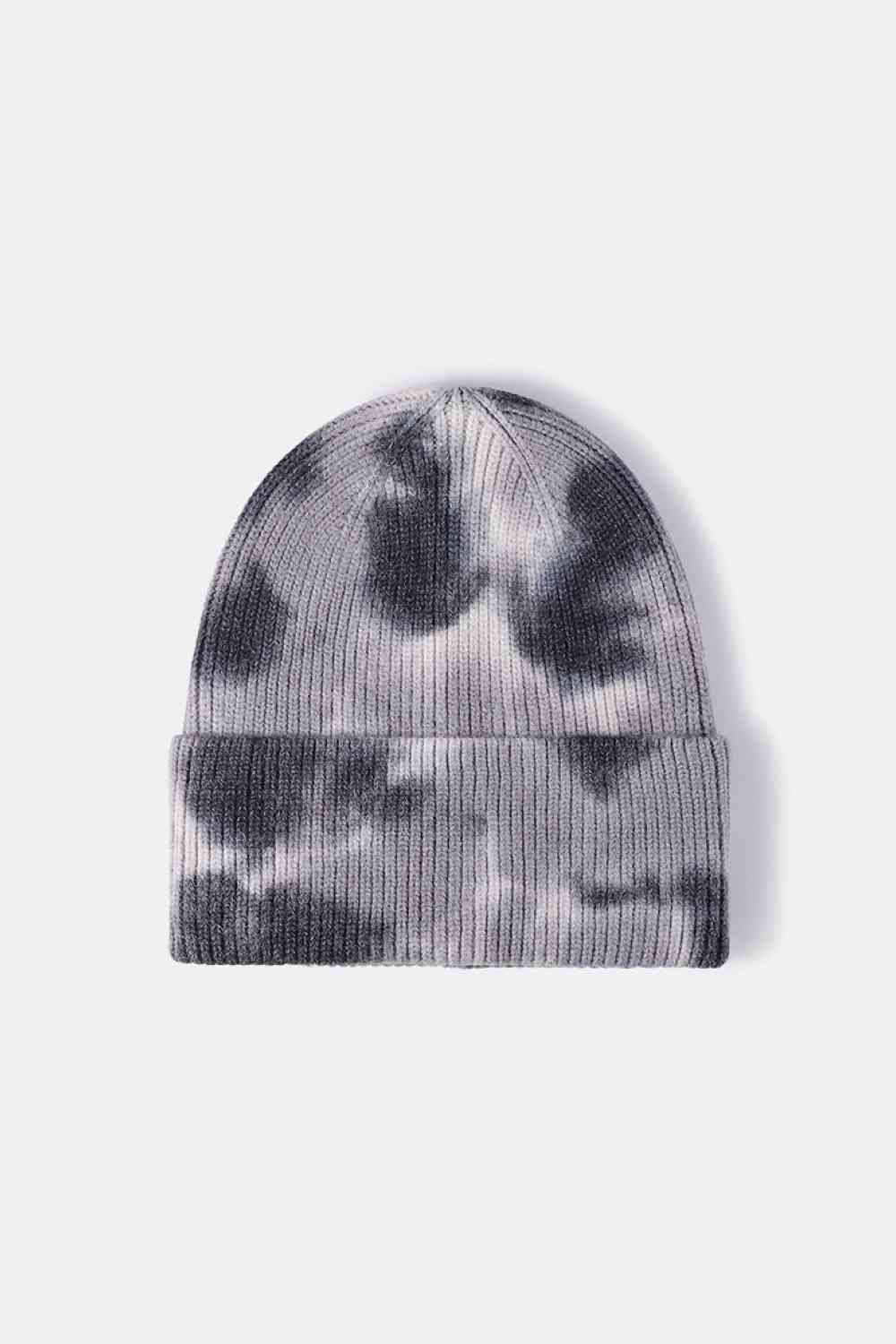 Tie-Dye Cuffed Rib-Knit Beanie Hat Trendsi