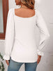 Tie Front V-Neck Puff Sleeve Blouse Bazaarbey