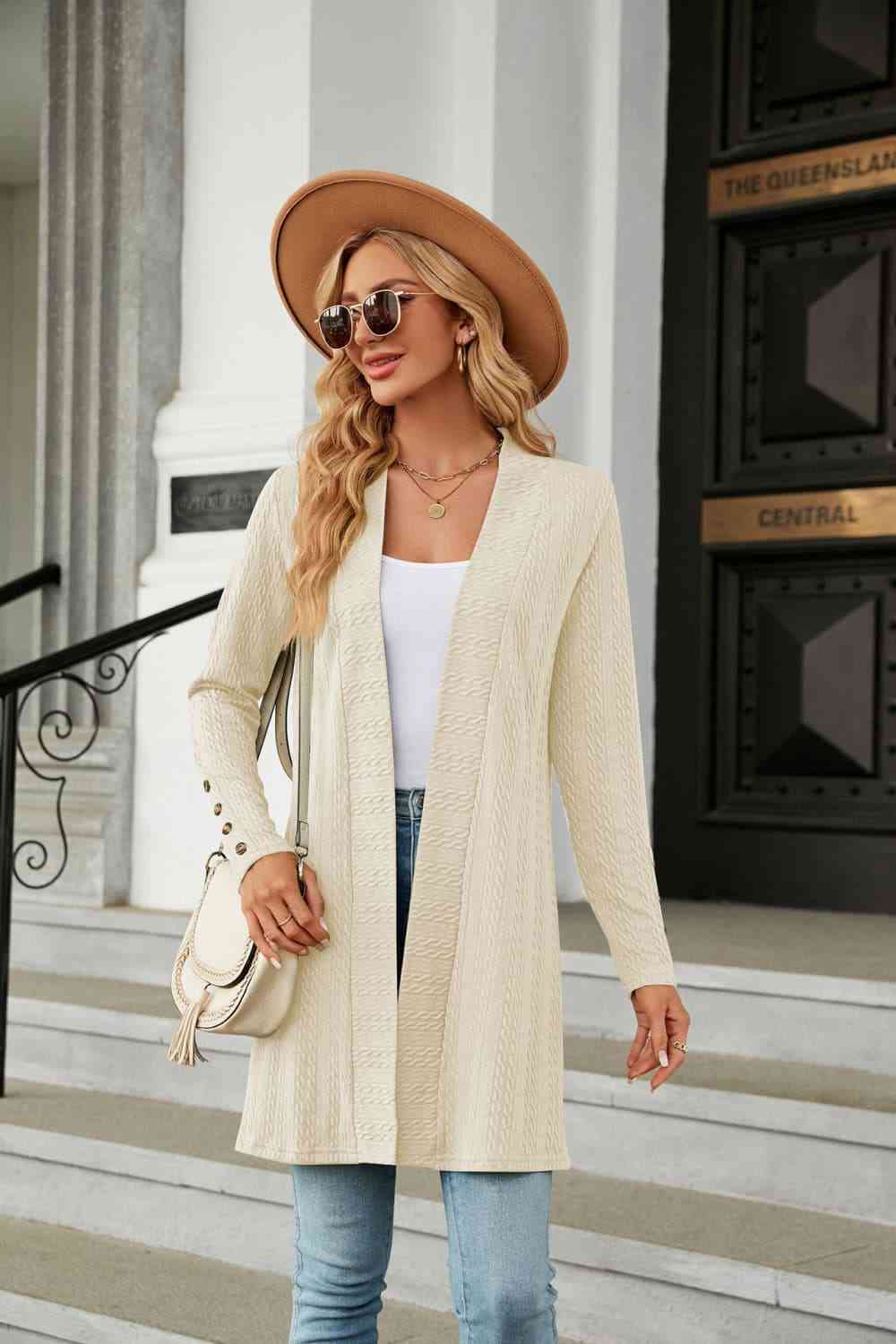 Long Sleeve  Cardigan Trendsi