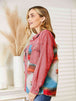 Dropped Shoulder Long Sleeve Printed Denim Jacket Bazaarbey