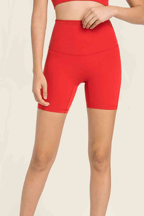 Seamless High-Rise Wide Waistband Biker Shorts Trendsi