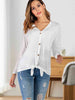 Button Up V-Neck Long Sleeve Cardigan Trendsi