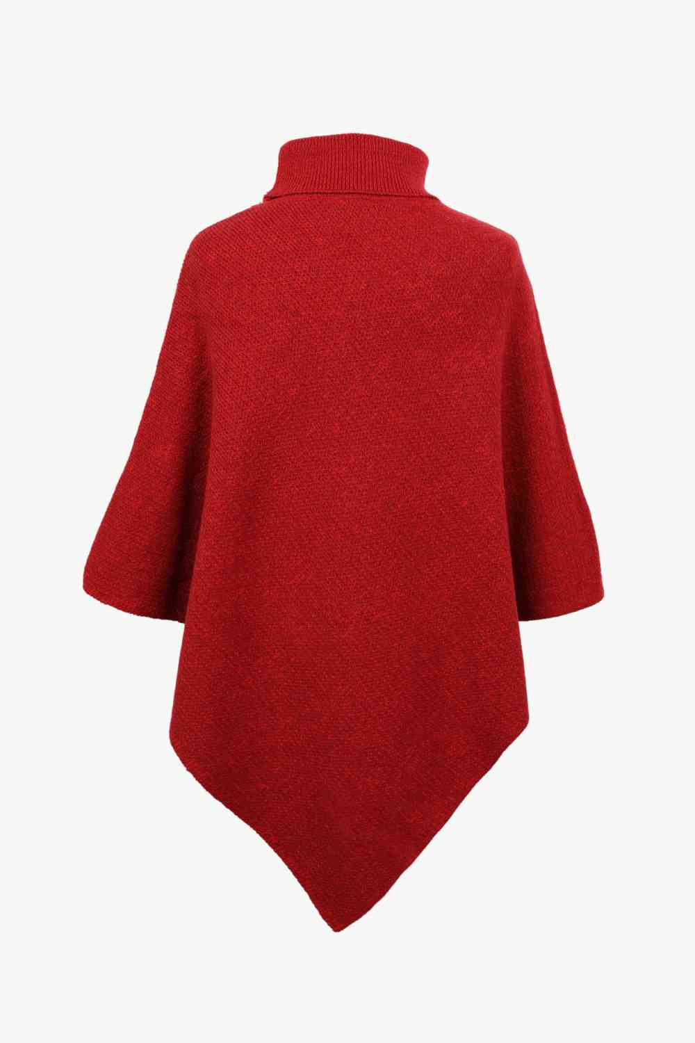 Turtleneck Buttoned Poncho Bazaarbey