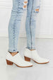 MMShoes Trust Yourself Embroidered Crossover Cowboy Bootie in White Trendsi