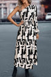 Printed One-Shoulder Tie Waist Dress -BazaarBey - www.shopbazaarbey.com