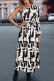 Printed One-Shoulder Tie Waist Dress -BazaarBey - www.shopbazaarbey.com