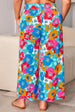  Floral Drawstring Wide Leg Pants with Pockets Bazaarbey