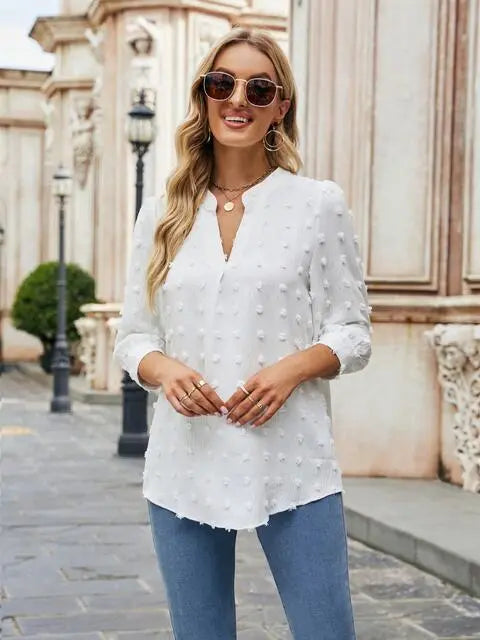  Notched Neck Blouse Bazaarbey